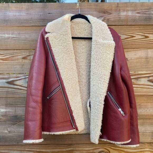 Sandro Leather / Sherpa Jacket - Picture 12 of 12
